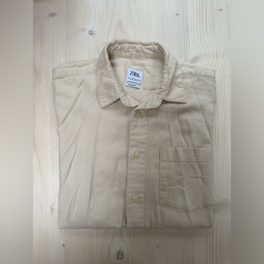 ZARA short sleeve bottom up shirt